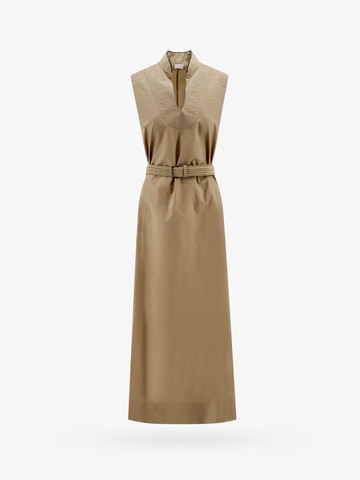 Cotton blend dress with belt - BRUNELLO CUCINELLI - gender_Woman
