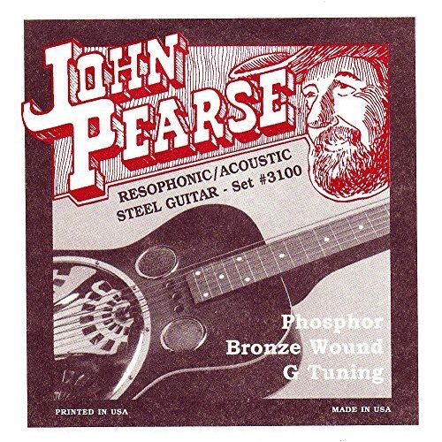 John Pearse JP3100 Resophonic Acoustic Steel Guitar Bronze Wound G Tuning