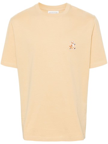 Maison Kitsuné - Speedy Fox-patch cotton T-shirt - men - Cotton - M - Yellow