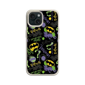 iPhone 15 SolidX 貝殼灰 - Batman 蝙蝠俠 - 超級惡棍和蝙蝠俠Logo貼紙款