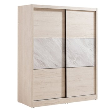 文創集 艾泰雙色5尺推門衣櫃-151x59x194cm免組