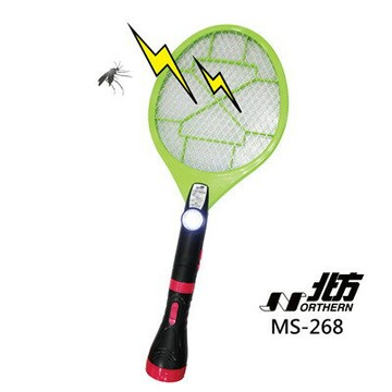 德國 北方 充電式電蚊拍 MS-268    三層高密度電擊網/ 分離式手電筒/ 隱藏式充電插座