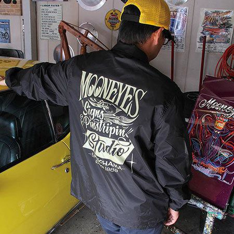 ムーンアイズ コーチジャケット ナイロン ピンストライプ MOONEYES ムーンアイズ コーチジャケット ナイロン ピンストライプ MOONEYES