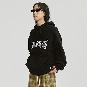 MOKACME 20FW 實驗性LOGO變形基礎多色加絨連帽衛衣帽T情侶裝