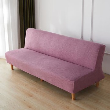 跨境彈力全包沙發套純色玉米絨沙發床沙發罩日式簡約無扶手沙發套