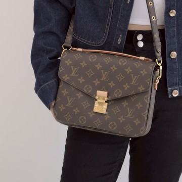 Louis Vuitton LV M44875 M40780 METIS 經典花紋附背袋手提兩用包