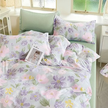 戀家小舖 如沐春風 床包 + 枕套 2個  植物花卉  雙人