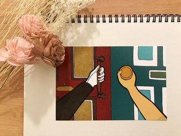 兩扇門明信片-新的冒險開啟