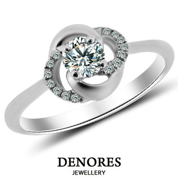 DENORES 燦鑽0.30克拉八心八箭美鑽戒