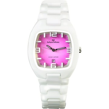 Max Max MAS5118-4新潮白紫酒桶陶瓷腕錶/紫面35*36mm｜樂天全館特惠中★指定刷卡回饋10%