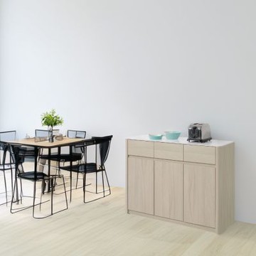 文創集 利格4尺岩板三抽低餐櫃(二色可選)-120x40x90cm免組