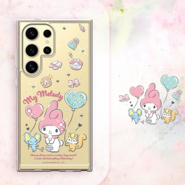 三麗鷗 Samsung Galaxy S系列防震雙料水晶彩鑽手機殼-郊遊美樂蒂