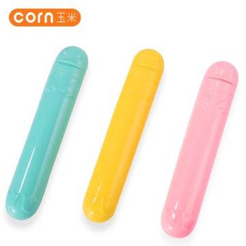 玉米兒童筷子盒放筷子勺子的空盒子學生便攜可愛餐具盒旅行收納盒