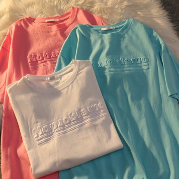 短袖T恤女ins潮新款夏季寬松慵懶風下衣失蹤網紅爆款上衣