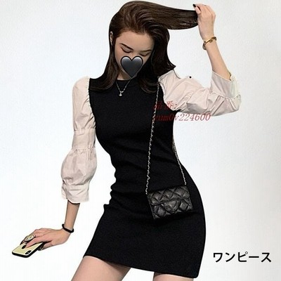 ミニワンピース 大人 ニットワンピース レディース 冬新作 優雅 エレガント お洒落 ショート丈ワンピース キレイめ 長袖ワンピース ワンピース 切り替え 通販 Lineポイント最大get Lineショッピング