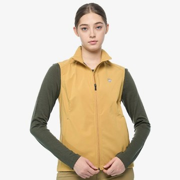 WILDLAND 女 彈性防風超潑輕量機能背心.休閒運動機能上衣/W2701-124 藤黃色