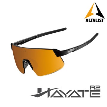 Altalist HAYATE R2 感光變色太陽眼鏡｜亮光黑鏡框/香檳金鏡片 專為三鐵設計 無框 3D雙曲面 UV400