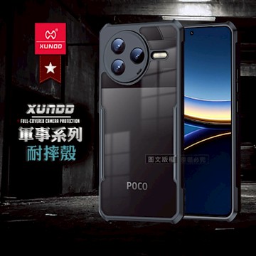 XUNDD訊迪 軍事防摔 POCO F7 Pro 鏡頭全包覆 清透保護殼 手機殼(夜幕黑)