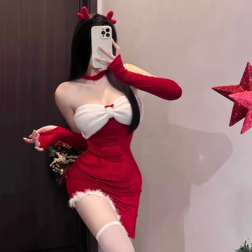 依美絲♦EMS【🎅🏻🎄蜜桃甜妹🎅🏻🛷】小碼嫵媚聖誕裝聖誕節帽cosplay角色扮演聖誕套裝斗篷披風台507