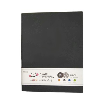 JOY STAR 資料夾 6孔鐵夾 內附10張橫格內頁 側面書標可替換  經典黑色  1本