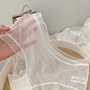 放肆貓內褲女無痕性感2025新款冰絲輕薄網紗印花純欲少女士三角褲
