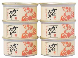 かにの身入り かにみそ 缶詰 100g　6個セット