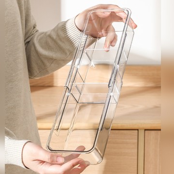 塑膠可伸縮收納格 可伸縮分隔收納盒 抽屜式內置整理盒 辦公桌雜物分格盒 PET透明長條收納盒 #辦公#抽屜收納格