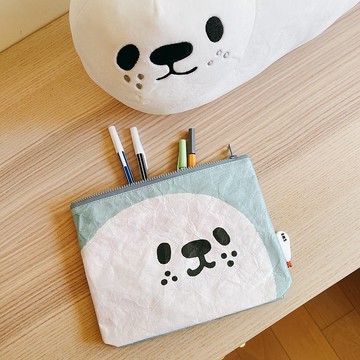 【墨墨頭x慢慢挑-炸蝦海豹米粒子-萬用袋】文具袋 禮物