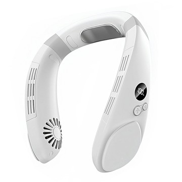 NECK FAN 掛脖製冷風扇 K009 白色 ABS+PC材質 半導體製冷 LED顯示 電量監控