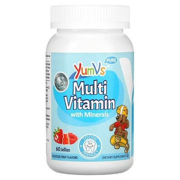 YumVs, 複合維生素與礦物質，美味水果口味，60 顆果凍
