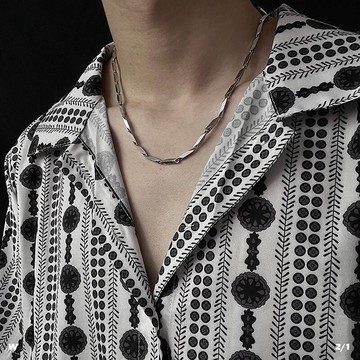 項鏈男純銀潮嘻哈菱形小眾輕奢復古港風ins女情侶款簡約百搭高街