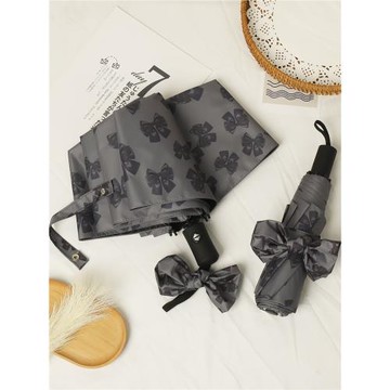 蝴蝶結雨傘女晴雨兩用自動傘折疊便攜小清新遮陽傘黑膠防曬太陽傘