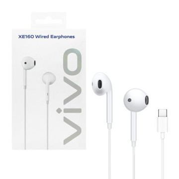 VIVO 原廠台灣公司貨 XE160 半入耳式 Type-C線控耳機 - 白色 (盒裝)