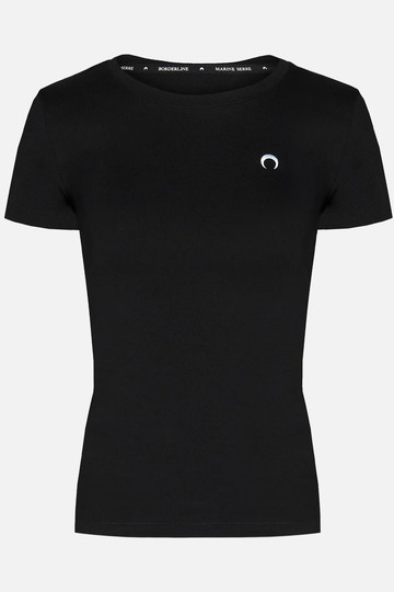 MARINE SERRE Mini-Fit organic cotton t-shirt with Moon logo embroidery Woman