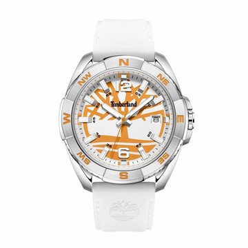Timberland 手錶 男錶 CARRIGAN系列前衛冒險 矽膠錶帶-白(TDWGN2202105) 44mm