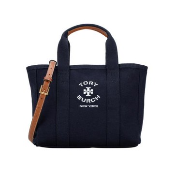 【TORY BURCH】素面帆布兩用包－深藍色