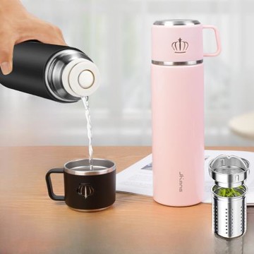 茶水分離保溫杯女士高顏值 316不銹鋼辦公室男士大容量泡茶水杯子