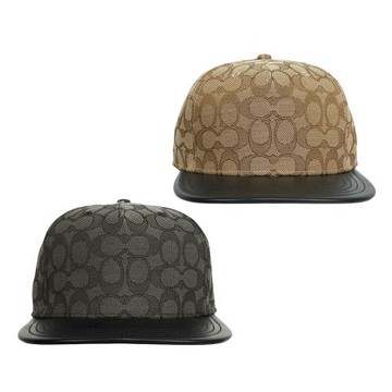 COACH CC Logo 緹花布及皮革棒球帽(任選) CW764