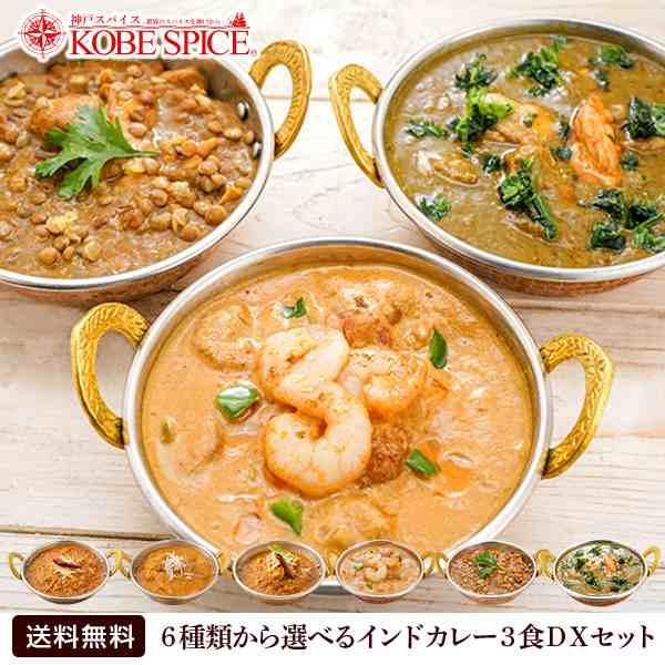 カレー レトルト スパイス香る本格派 インドカレー3食　DXセット 180g×3品 簡易包装 送料無料