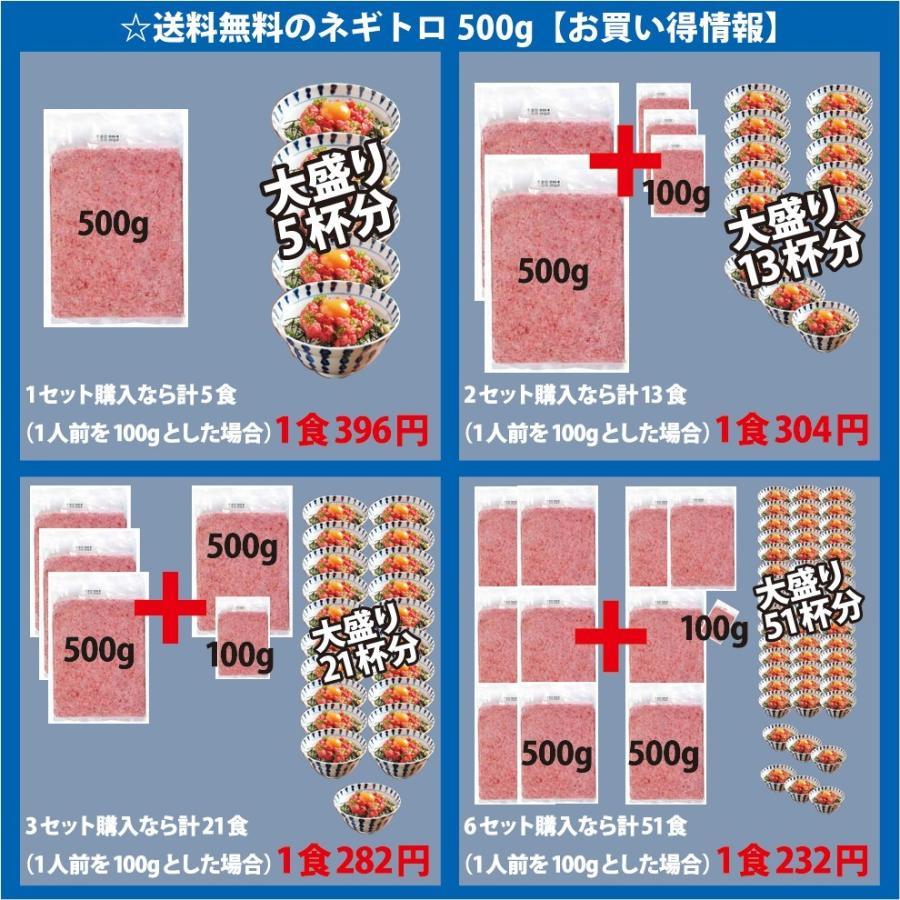 メバチマグロ100％のネギトロ500g　大阪中央卸売市場直送で新鮮で美味しい！