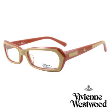 【Vivienne Westwood】光學鏡框線條鑽飾英倫風-焦糖色-VW161 02