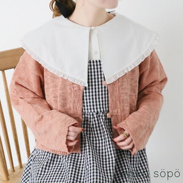 ehka sopo  竹節紗紋理旗袍雙釦設計罩衫