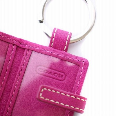 coach コーチ　手帳型 ブック型 チャーム　キーリング　シグネチャー ピンク 楽天市場】【中古】 COACH (コーチ) シグネチャー 手帳型