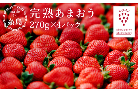 完熟あまおう 270g×4パック 《糸島》[APJ001] いちご イチゴ 苺 あまおう 福岡県産 フルーツ スイーツ 12月