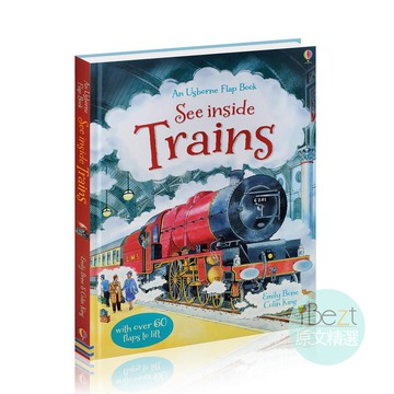 Usborne See Inside Trains | 外文 | 繪本 | Usborne | 翻翻 | 硬頁 | 火車 | 機械 | 科學 | 知識 |
