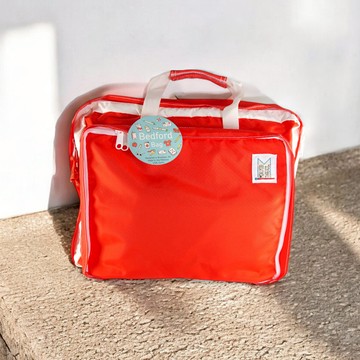 MOKUYOBI / Bedford Bag / L.A 空運繽紛多功能筆電手提後背包(附贈補丁徽章) - 橘紅色