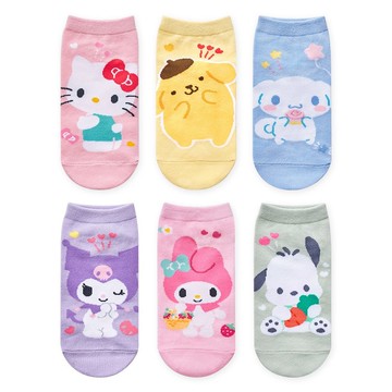 【ONEDER旺達】三麗鷗 耀眼系列直版襪 酷洛米 凱蒂貓 台灣製棉襪