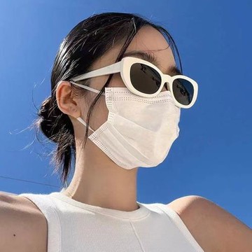 高級感白色框貓眼墨鏡時尚百搭遮陽男女款太陽鏡