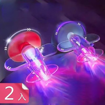 【荷生活】黏貼式飛機造型風力發電發光燈 夜晚騎行腳踏車機車裝飾小夜燈-2入組