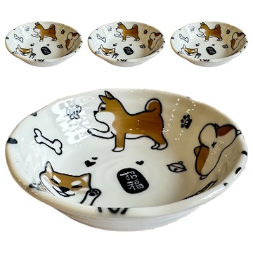 Ciao Li 僑俐餐瓷 柴犬5缽 日本製  1組  缽  黑色/黃色/白色